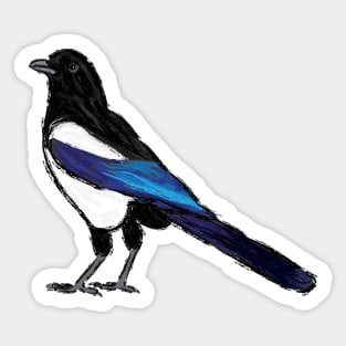 Artwork of an Eurasian Magpie III Sticker